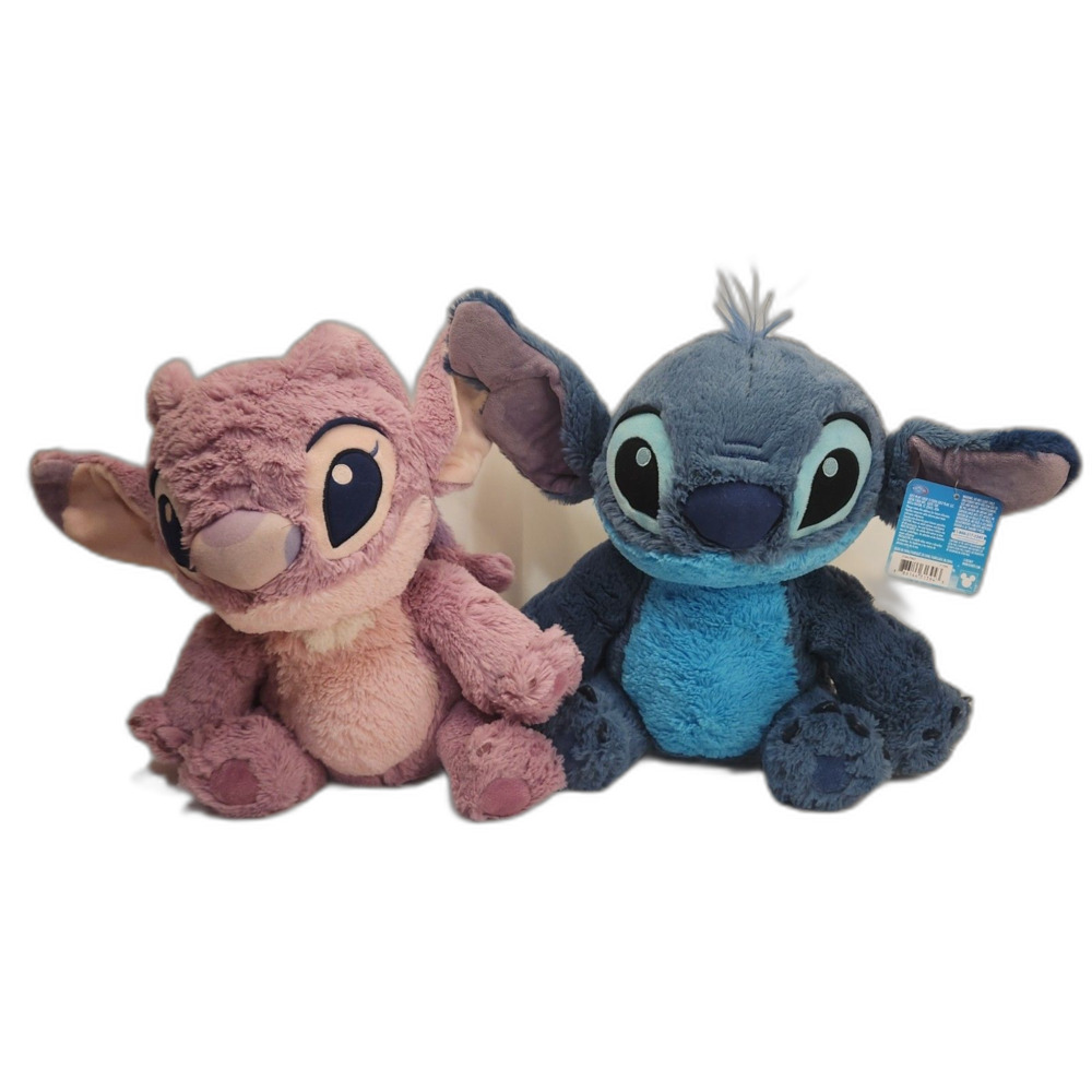 Disney Lilo & Stitch Plush Pair Stitch & Angel Pink Blue Stuffed Animals